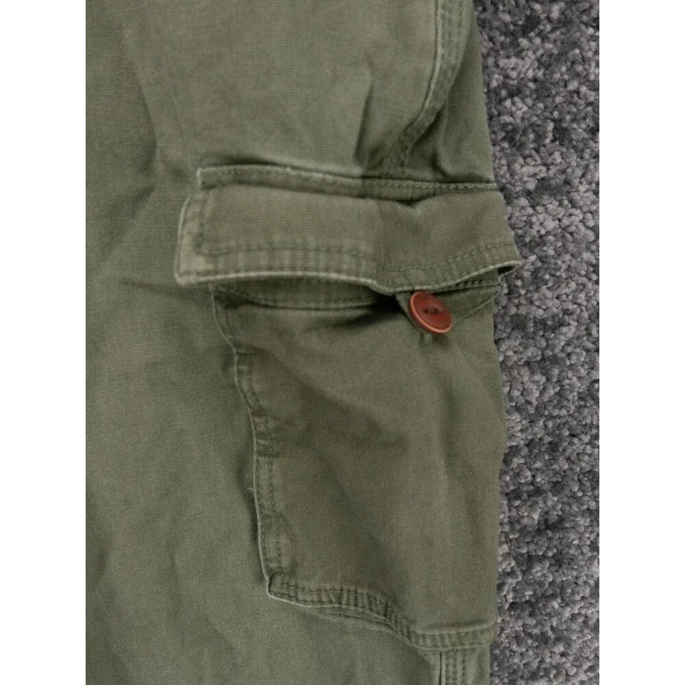 LL Bean Pants Mens 34x30 Actual 34x29 Olive Green Bean Flex Canvas Cargo Outdoor